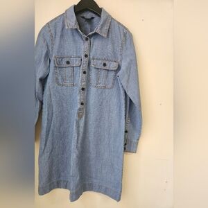 J.Crew,Blue Denim Button-Up Dress